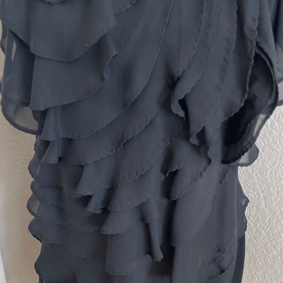 Chic Black Ruffled Mini Dress - Picture 5 of 6